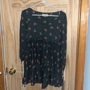 Urban Outfitters Baby Doll Green Floral Dress